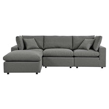 Modway Commix 4-Piece Outdoor Patio Sectional Sofa in Charcoal