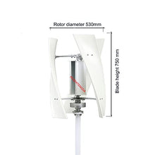 Vertical Wind Turbine Generator 12V 24V 3Kw 220V with Controller Noiseless Wind Turbine Suitable for Household Supplementary Energy Generation,48v