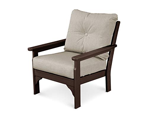 POLYWOOD® Vineyard Deep Seating Chair, Mahogany/Cast Ash