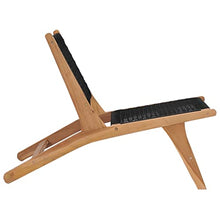 WANGKENSU Lounge Chairs for Outside, Chaise Lounges for Pool, Beach, Sunbathing, Deck, Lawn,Sun Lounger with Footrest Solid Teak Wood and Rope