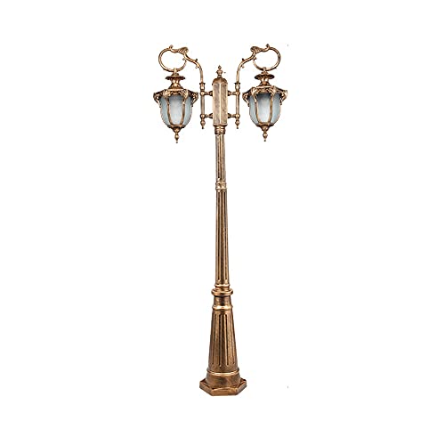 UBNMIUBV Lamp Post Lights Outdoorretro Outdoor Lighting European N Villa Community Pillar Post Lamps E27 Waterproof Landscape Lantern Lawn High 2-Lights Pole Column,70 * 210Cm,70 * 185CM