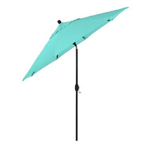 California Umbrella 12-Year-Non-Fading, 9Ft Premium Sunbrella Patio Umbrella, Hand-Crank, Button-Tilt, Black Frame, Aruba Fabric