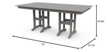 Polywood Lakeside 37" x 72" Outdoor Dining Table, All-Weather HDPE Patio Furniture, Slate Grey, Made in USA