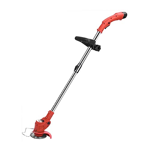 Cordless String Trimmer Small Household Lawn Mower Electric Grass Cutter Retractable Rod Equipped with Lithium Battery Charger for Lawn Yard Garden Shrub Trimming and Pruning (24TV/8000mAh Battery*1)