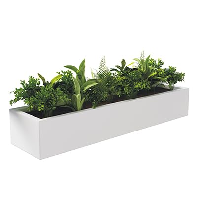 MOFGOE Hanging Flower Pot Planter for Railing, Large Metal Iron Planters, Fully Enclosed Balcony Flower Pot Planting Boxes, for Windowsill, Patio, Porch, Garden Balcony,White,150x20x13cm