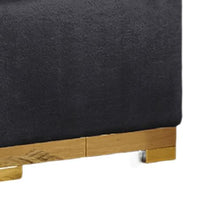 Benzara Loveseat with 2 Pillows, Barrel Back, Gold Base, 68 Inch Black