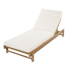 Christopher Knight Home Cole Outdoor Chaise Lounge, 4-Fold Cushion with Built-in Headrest, Acacia Wood Recliner Chair with Slatted Design, Patio Lounger with Adjustable Backrest, Light Teak+Beige
