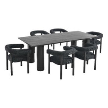 Modway Nautica 7-Piece Outdoor Rectangular Dining Set Charcoal Graphite