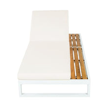 4 PCS Outdoor Acacia Wood Chaise Lounge with Cushions for Poolside, Lawn