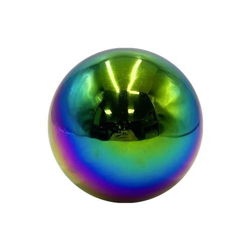 YDJIANCAI 1 Pcs Gazing Ball, Stainless Steel Mirror Ball Reflective Garden Sphere, Gazing Globe for Home Garden Pond Outdoor Swimming Pool Decoration, Rainbow(Size:18.89in/48cm)