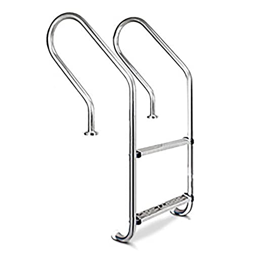 Stainless Steel Pool Ladder 2 Step Swimming Pool Handrail for Pool Entry Tube Wall Thickness 1mm No Need to embed/Silver / 130x50x18cm (Silver 130x50x18cm)