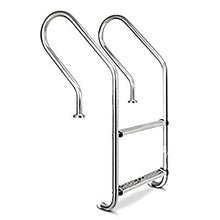 Stainless Steel Pool Ladder 2 Step Swimming Pool Handrail for Pool Entry Tube Wall Thickness 1mm No Need to embed/Silver / 130x50x18cm (Silver 130x50x18cm)