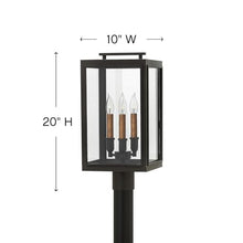 Hinkley Sutcliffe Collection Three Light 4W LED Outdoor Post Top/Pier Mount Oil Rubbed Bronze