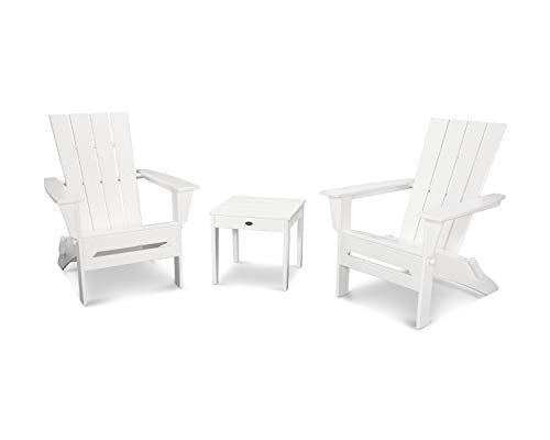 POLYWOOD Quattro 3-Piece Adirondack Chair Set with Side Table