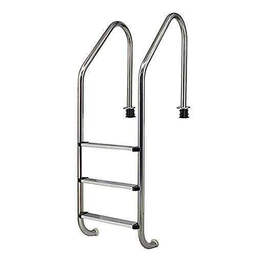 Stainless Steel Pool Ladder 3 Step Swimming Pool Handrail for 94-113 Pool Tube Wall Thickness 1.2mm Need to be Embedded/Silver / 157x49.3x19cm (Silver 157x49.3x19cm)