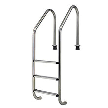 Stainless Steel Pool Ladder 3 Step Swimming Pool Handrail for 94-113 Pool Tube Wall Thickness 1.2mm Need to be Embedded/Silver / 157x49.3x19cm (Silver 157x49.3x19cm)