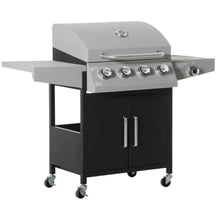 4-Burner Propane Gas Grill with, Outdoor BBQ Grill with Built-in Thermometer, Storage Cabinet, for Backyard Patio & Family BBQ