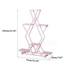 6 Tier Indoor Plant Stand Tall Flower Rack Outdoor Ladder Plant Shelf With Metal Cream Style Flowerpot Stand Floor Standing Flower Stand Creative Plant Display Rack For Terrace Balcony Courtyar