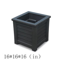 WOAITIANTIAN Flower Pots Plant Pots Square Solid Flower with Drainage Plastic Imitation Wood Look Succulent Cultivation(Black)