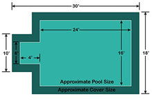 16' x 24' Rectangle with 4' x 8' Center End Step Loop-Loc II Super Dense Mesh In-Ground Pool Safety Cover
