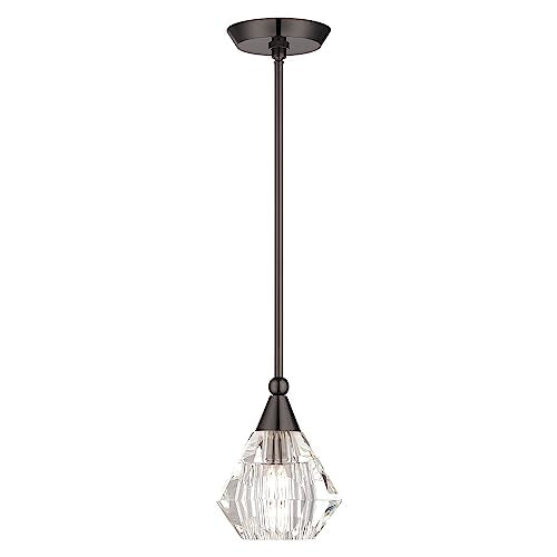 Livex Lighting, 47071-46, Brussels Collection, 1 Light Black Chrome Crystal Single Pendant