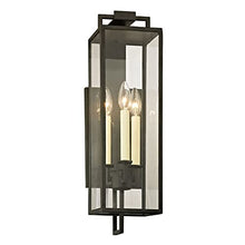 Troy Lighting Beckham 3-Light Wall Sconce | Forged Iron Finish | Made of Hand-Worked Iron | Wet-Rated for Outdoor Use | 6" W x 21.5" H Profile | B6382-FOR