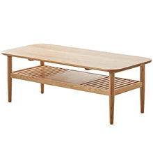 HASMI Living Room Table Two-Tier Coffee Table, Wood Coffee Table with Storage 40" Coffee Table, Wood Living Room Table with Shelves, Wood Outdoor Side Table (Color : B)
