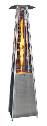 SUNHEAT International (SUNH0) Contemporary Square Design Portable Propane Patio Heater with Decorative Variable Flame, Stainless Steel
