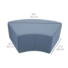 FDP 24" x 48" S-Curve Oversized Outdoor Ottoman Featuring Sunbrella Fabric - Weather-Resistant, Fade-Resistant, Assembled Patio Furniture for Backyard, Poolside Seating, 18" H - Canvas Haze