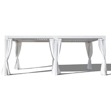 MeetLeisure 10’ x 20’ Outdoor Louvered Pergola with Adjustable Roof White Frame