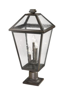 Z-Lite 3 Light Outdoor Pier Mounted Fixture 579PHXLR-533PM-BK, Clear Beveled