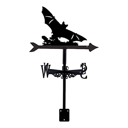 Weather Vane Metal Creative Crow on The Branch Sculptures Weathervane Outdoor Gardens Weathervane Iron Art Weather Vane Coating Houses Patio Lawns Retro Style Decor (Style 5) (Style 4)