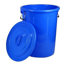 YXCUIDP 50L/60L/100L/160L/280L Large Plastic Storage Barrel,Food Grade Circular Water Storage Tank with Plastic Water Bucket Cover for Outdoor Camping, Household Emergency Water Tank(Blue Without Cove