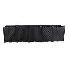 Hershii Plastic Raised Garden Bed Planter Kit DIY Indoor Outdoor Rectangular Vegetable Herb Flowers Planting Extra Deep Container Box Gardening Decoration Gift for Patios, Lawn, Yard, Porch - Black