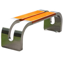 JS Ellie Curved Outdoor Bench with a Unique Design, Featuring Solid Wood seat and Metal Frame. Ships Fully Assembled and is Suitable for Parks, Communities, and Streets Yellow 120cm