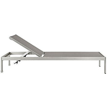 Modway Shore Aluminum Textilene® Mesh Outdoor Patio Chaise Lounge Chairs Set of Four Grey