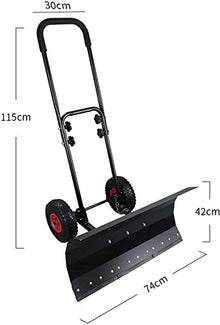 Efficient Snow Shovel with Wheels Heavy-Duty Dual-Pole Snow Shovel with Wheels and Adjustable Handle Efficient Rolling Snow Plow Suitable for Clearing Snow On Driveway Or Road Surface