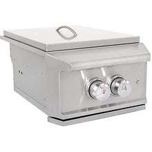 Drop -in Grill Accessory | Built-in Natural Gas Burner | High Performance Power Burner with Wok Ring | Stainless Steel Lid - Outdoor Kitchen Grilling Accessory