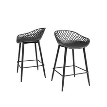Afuera Living 3-Piece Counter Height Bistro Set, Black, Indoor/Outdoor Use, Midcentury Minimalist Style, 24" x 36" Table with Ergonomic Molded Polypropylene Stools, Weatherproof Compact Dining Set