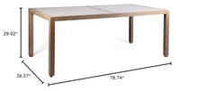 Armen Living Sienna Outdoor Eucalyptus Dining Table with Grey Teak Finish and Concrete Top