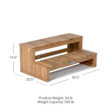 Ash & Ember Grade A Teak Hot Tub Steps, 2-Tier Spa Steps, All-Weather Hot Tub Stairs, Steps for Hot Tub, Spa, Shower, and Steam Room