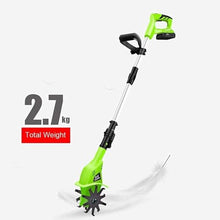 Garden Tiller,Cordless Rotavator Electric Cordless Hand Tiller Cultivator with 4000Mah Rechargeable Lithium Battery and Charger, Portable Soil Tiller Rotary Tiller, Garden, Field