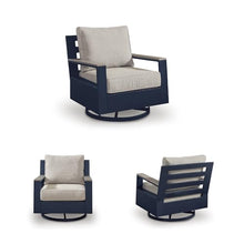 Signature Design by Ashley 1-Piece HDPE Outdoor Swivel Glider Chair, Navy