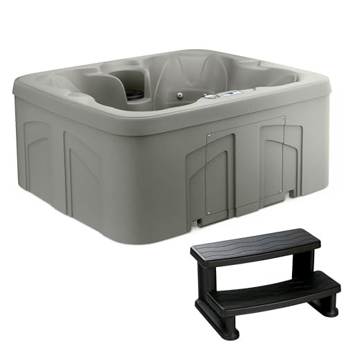 Lifesmart 4-Person Plug & Play 13-Jet Hot Tub Spa, Thermal Cover and Steps