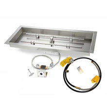 HPC Fire Match Light Gas Fire Pit Kit, 30x12-Inch Pan 24x6-Inch Burner, Propane Gas for Small Tank (TOR-MLFPK30X12-H-FLEX-LP-ST)