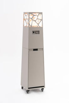 Planika Pyramid Modern Patio Heater Outdoor Fireplace Garden with Cover (Black) (Silk Grey)