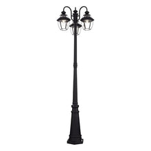 Livex Lighting, 21543-04, Monterey Collection, Multi Head Black Outdoor Post Light with Clear Beveled Glass