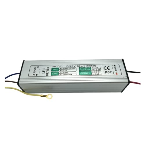 SunnyGator 50W Floodlight LED Driver IP65 Waterproof Floodlight Lighting Transformer AC 90V-265V Output DC30-36V 1500mA