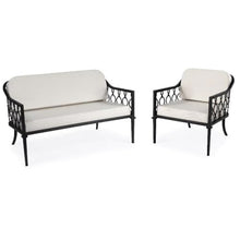 Home Square 2-Piece Outdoor Loveseat and Lounge Chair Set Black