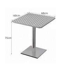 JOSOGO Stainless Steel Workbench Foldable Kitchen Work Table,Outdoor Dining Set, Silver Anodized Aluminum, Stackable Chairs, Weather-Resistant, for Garden, Patio, Balcony(B60CM)